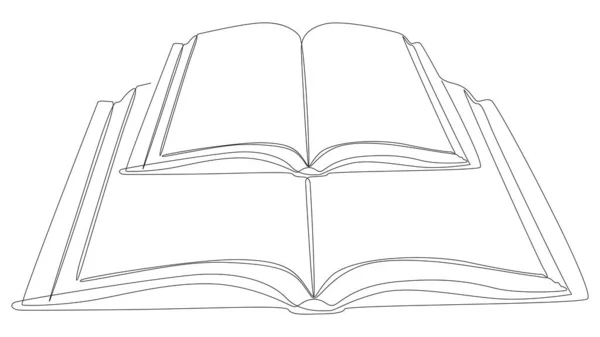 Eine Ununterbrochene Reihe Von Büchern Thin Line Illustration Vektorkonzept Kreative — Stockvektor