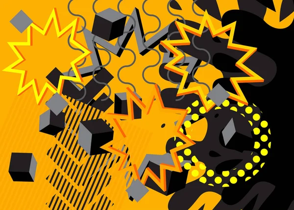 Черно Желтое Ретро Искушает Винтажная Минимальная Геометрическая Тема Абстрактные Геометрические — стоковый вектор