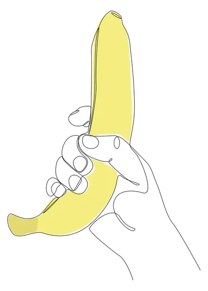 Egy Folyamatos Banánvonal Vékony Vonal Illusztráció Vektor Koncepció Contour Drawing — Stock Vector