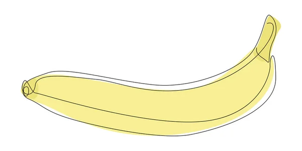 Uma Linha Contínua Banana Conceito Vetor Ilustração Linha Fina Desenho — Vetor de Stock