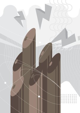 Soyut açık kahverengi ve beyaz vintage şekiller şablon. Retro minimetrik geometrik grafik teması. Poster, pankart ve kapak için geometrik ögeler.