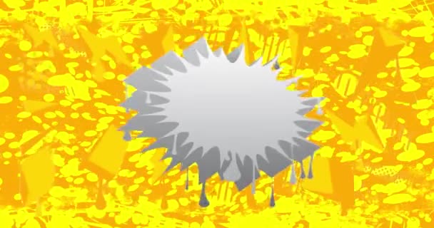 White Graffiti Speech Bubble Żółtym Tle Animacji Streszczenie Nowoczesny Kolor — Wideo stockowe
