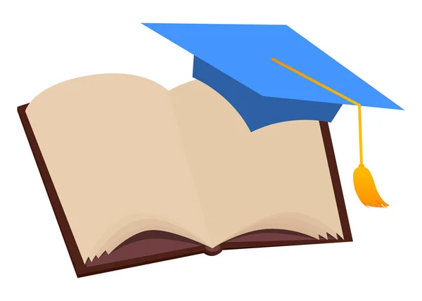 Maturitní Čepice Knihami Ilustrace Plochém Stylu Koncept Vektorového Vzdělávání Vzdělávací — Stockový vektor