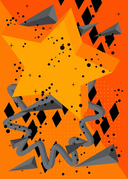 Black Orange Random Geometric Dark Simple Minimal Background Retro Graphic — Stock Vector