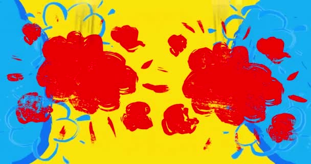 Abstrakt Graffiti Tale Bubble Animation Farverig Baggrund Med Grungy Elementer – Stock-video