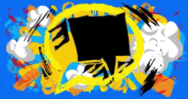 Περίληψη Graffiti Ομιλία Bubble Animation Πολύχρωμο Φόντο Grungy Στοιχεία Σύγχρονη — Αρχείο Βίντεο