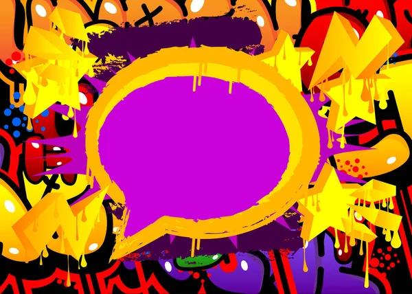 Фиолетовый Речевой Пузырь Граффити Фон Красочный Стиль Городской Живописи Абстрактный — стоковый вектор