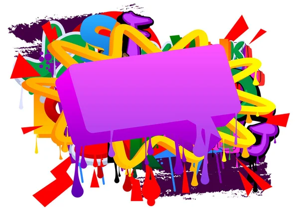 Purple Speech Bubble Graffiti Bakgrund Färgglada Urban Målning Stil Bakgrund — Stock vektor