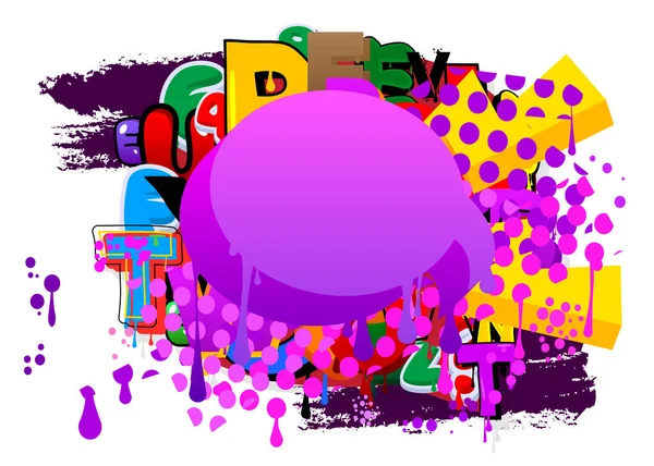 Фиолетовый Речевой Пузырь Граффити Фон Красочный Стиль Городской Живописи Абстрактный — стоковый вектор