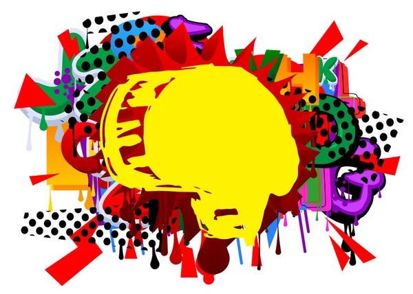 Разноцветные Граффити Речи Пузырь Изолирован Белом Фоне Абстрактный Современный Красочный — стоковый вектор
