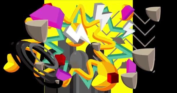 Basit Renkli Geometrik Arkaplan Videosu Soyut Çok Renkli Şekil Tasarım — Stok video