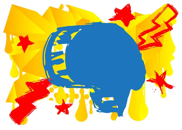 Голубой Пузырь Граффити Цветном Фоне Абстрактное Современное Уличное Искусство Стиле — стоковый вектор