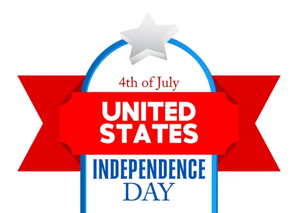 Karta Okolicznościowa Dnia Niepodległości Stany Zjednoczone Flaga Narodowa Kolory Lipca — Wektor stockowy