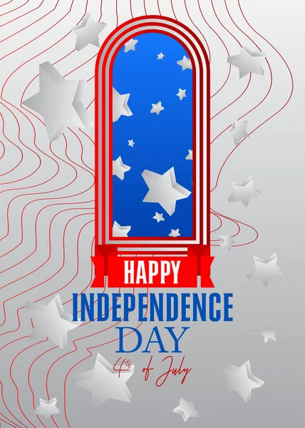 Tarjeta Felicitación Del Día Independencia Bandera Nacional Los Estados Unidos — Archivo Imágenes Vectoriales