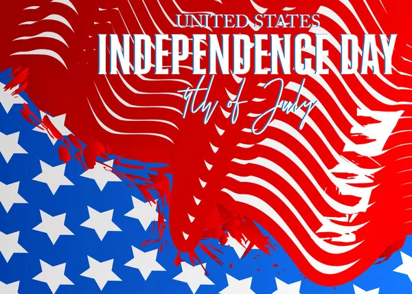 Karta Okolicznościowa Dnia Niepodległości Stany Zjednoczone Flaga Narodowa Kolory Lipca — Wektor stockowy