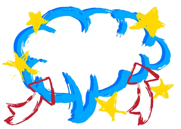 Синій Червоний Жовтий Графіті Мовної Бульбашки Абстрактний Сучасний Фон Вуличного — стоковий вектор