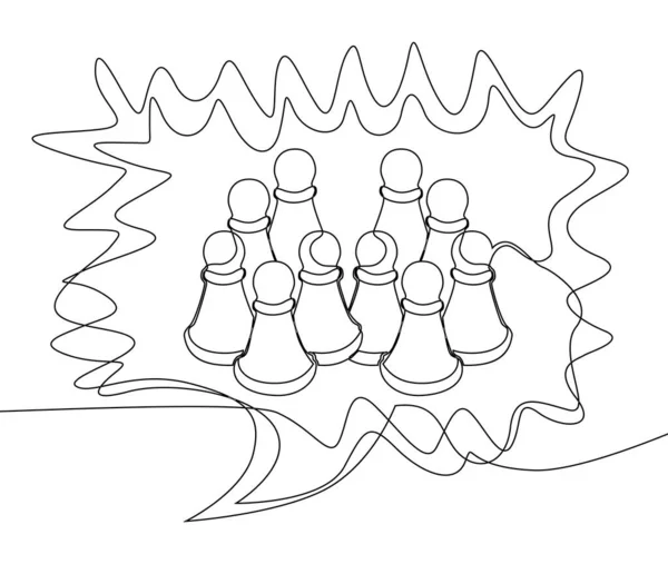 Jedna Souvislá Řada Řečové Bubliny Zastavárnou Šachová Figurka Koncept Vektoru — Stockový vektor
