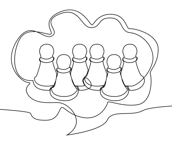 Eine Ununterbrochene Sprechblase Mit Bauer Schachfigur Thin Line Illustration Vektorkonzept — Stockvektor