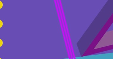 Yoğun renkli geometrik arkaplan video şablonu. Soyut şekil tasarımı. Basit hareket eden geometrik vintage minimal grafik çizgi film hareketi. Geçmiş tema arkaplanı.