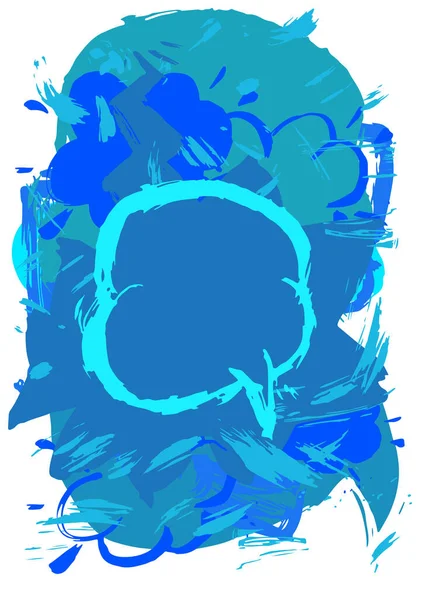 Blue Speech Bubble Graffiti Isoliert Auf Weißem Hintergrund Abstraktes Botschaftssymbol — Stockvektor