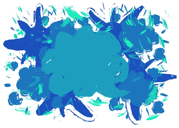 Blue Speech Bubble Graffiti Isolato Sfondo Bianco Simbolo Del Messaggio — Vettoriale Stock