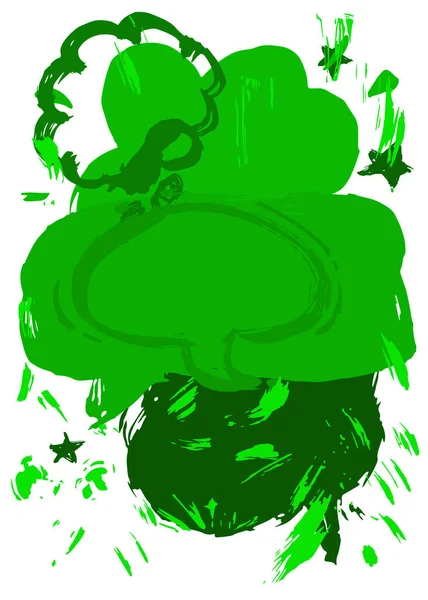 Green Speech Bubble Graffiti Ізольований Білому Фоні Абстрактний Символ Повідомлення — стоковий вектор