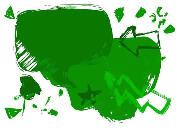 Green Speech Bubble Graffiti Terisolasi White Background Simbol Pesan Abstrak - Stok Vektor