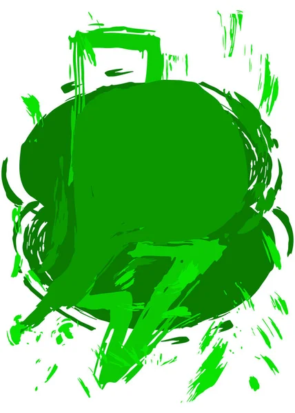 Green Speech Bubble Graffiti Isoliert Auf Weißem Hintergrund Abstraktes Botschaftssymbol — Stockvektor