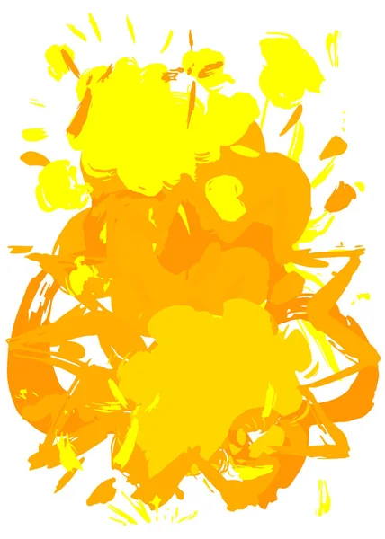 Абстрактно Желтый Символ Пузыря Речи Выделенный Белом Фоне Нарисованный Кистью — стоковый вектор