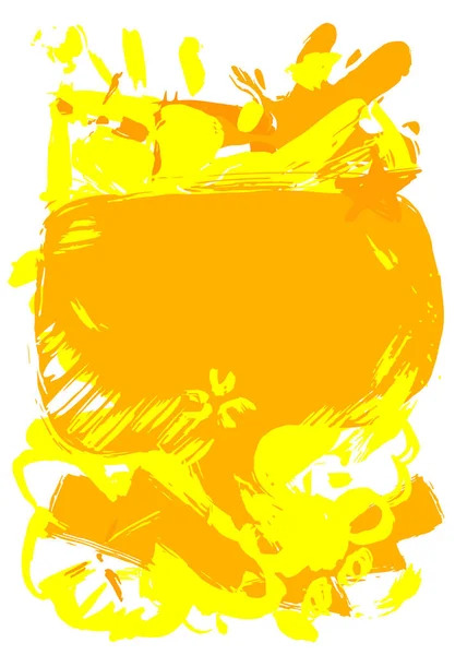 Абстрактно Желтый Символ Пузыря Речи Выделенный Белом Фоне Нарисованный Кистью — стоковый вектор