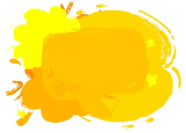 Abstraktní Žlutý Symbol Slova Bublina Zprávy Graffiti Izolované Bílém Pozadí — Stockový vektor