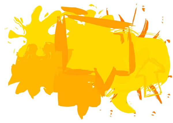 Abstraktes Gelbes Sprechblasensymbol Graffiti Isoliert Auf Weißem Hintergrund Mit Pinsel — Stockvektor