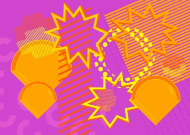 Sarı ve Mor delüks geometrik şekiller arkaplan çizimi tasarımı. Soyut renk arkaplanı olan vektör lüksü.