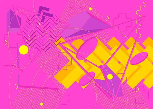 黄色と紫のデラックス幾何学的形状の背景イラストデザイン 抽象的な色の背景とベクトル贅沢 — ストックベクタ