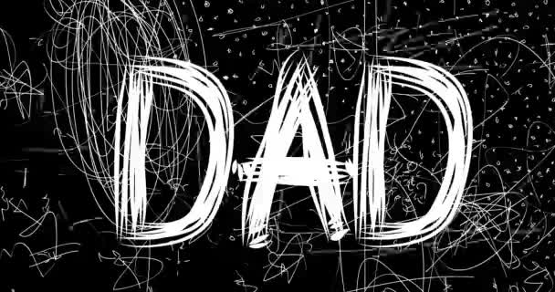 Papá Palabra Animación Vieja Tira Película Caótica Con Efecto Grunge — Vídeo de stock