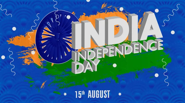 Indian Independence Day Pozadí Vlajkou Trikolor Zelená Oranžová Bílá Šablona — Stockový vektor