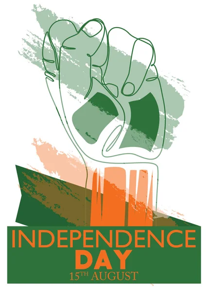 Fundo Dia Independência Índia Com Bandeira Tricolor Verde Laranja Branco — Vetor de Stock