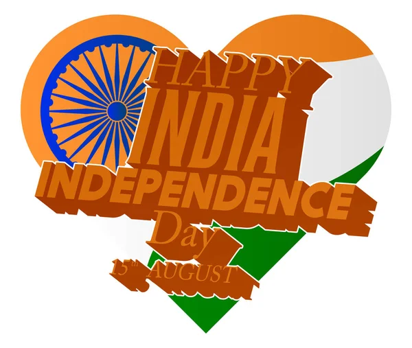 Indischer Unabhängigkeitstag Hintergrund Mit Flagge Tricolor Grün Orange Und Weiß — Stockvektor