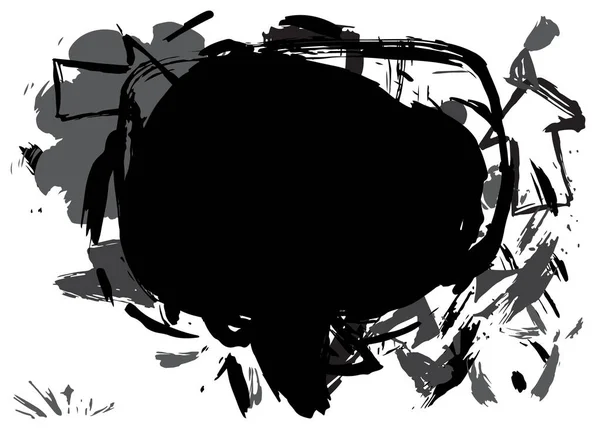 Черный Пузырь Речи Граффити Абстрактное Современное Оформление Вывесок Стрит Арта — стоковый вектор