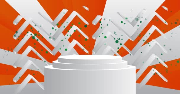 Färgglada Gröna Vita Och Orange Skyltfönster Animation Video För Produktvisning — Stockvideo