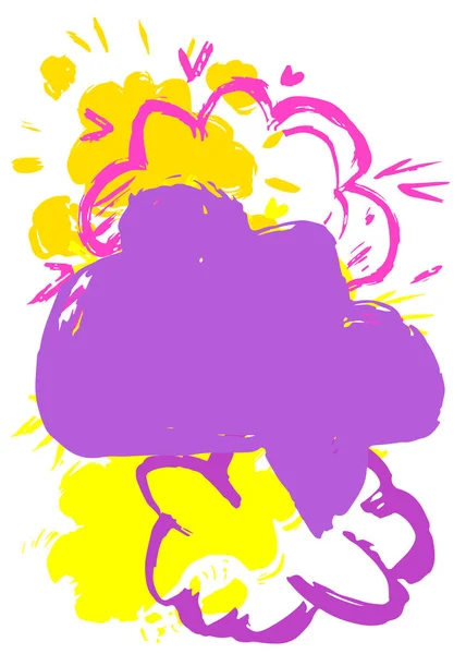 Graffiti Burbuja Habla Amarilla Púrpura Aislado Sobre Fondo Blanco Símbolo — Archivo Imágenes Vectoriales