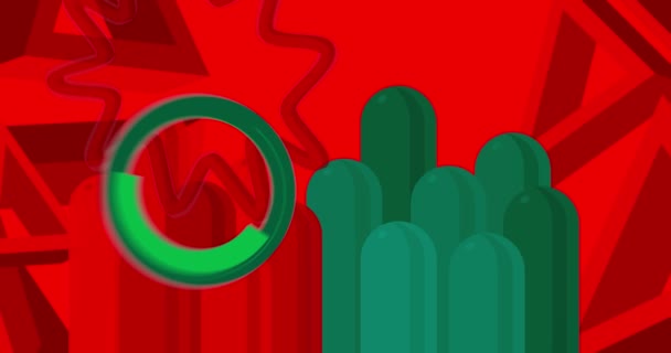 Busy Green Red Geometric Background Video Template Abstract Shape Design — Video