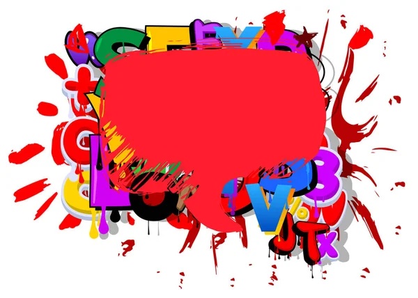 Burbuja Discurso Graffiti Rojo Sobre Fondo Colorido Símbolo Mensajería Moderna — Archivo Imágenes Vectoriales