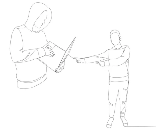 Одна Сплошная Линия Человека Указывающего Пальцем Мбаппе Мужчины Использующие Мбаппе — стоковый вектор