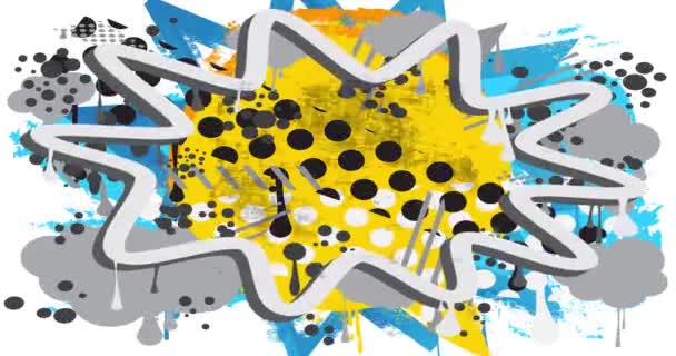 Bulle Discours Graffiti Noir Sur Animation Fond Coloré Style Urbain — Video