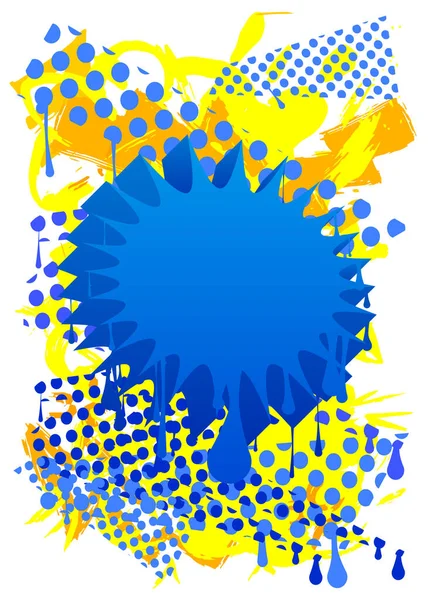 Bolha Fala Graffiti Azul Amarelo Abstrato Mensagens Sinal Arte Rua — Vetor de Stock