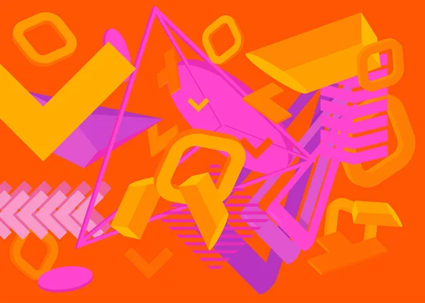 Помаранчевий Фіолетовий Геометричні Графічні Ретро Теми Фону Ілюстрації Векторний Дизайн — стоковий вектор