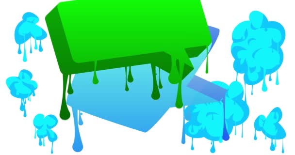 Abstract Geel Graffiti Speech Bubble Met Groene Blauwe Achtergrond Animatie — Stockvideo