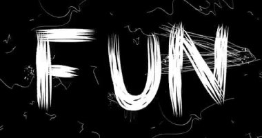 Eğlenceliydi. Eski kaotik film şeridinin kelime animasyonu grunge etkisi ile. Yoğun televizyon, video yüzeyi, klasik ekran beyaz çizikler, kesikler, toz ve lekeler.