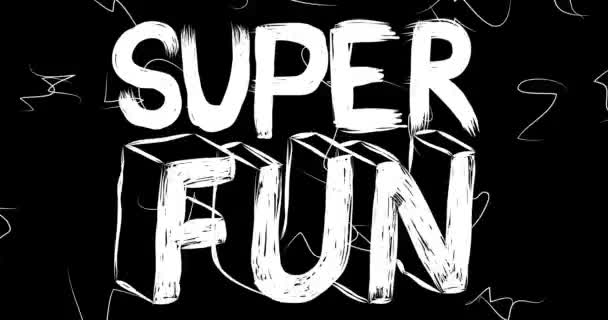 Super Zabawa Słowa Animacja Starego Chaotycznego Paska Efektem Grunge Zajęty — Wideo stockowe